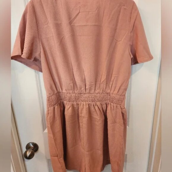 NWT Heyson Pink Tie-Front Romper Medium - Picture 2 of 2